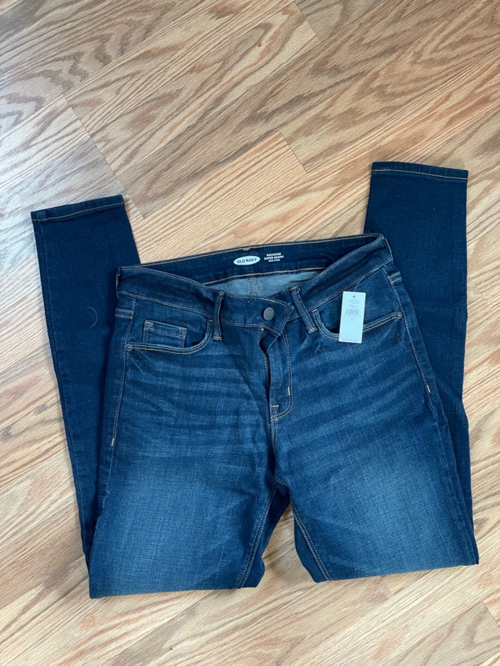 Old Navy Rockstar Super Skinny Jeans Mid Rise Dark Wash NWT Size 4